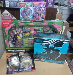POKEMON BLACK ETB + DESTINED BUNDLE + JOURNEY BUILD + VENUSAUR BOX + PHANTASMAL - Image 1