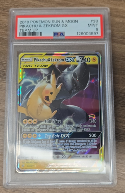 Pikachu & Zekrom Tag Team GX 33/181 PSA 9 card - Pokemon - Mint - Team Up - Image 1