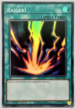 SDCH-EN021 Raigeki - Super Rare 1st Edition Near Mint YuGiOh Card - Image 1