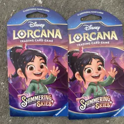 Disney Lorcana TCG Shimmering Skies Booster Packs Lot 2 Trading Cards Brand New - Image 1