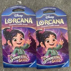 Disney Lorcana TCG Shimmering Skies Booster Packs Lot 2 Trading Cards Brand New - Image 2