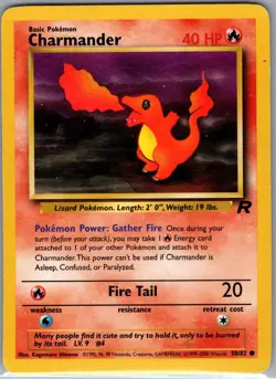 Charmander 50/82 Non Holo Team Rocket - Pokemon Card - LP - Image 1