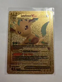 Leafeon Vstar Gold Foil Fan Art Pokemon card SWSH195 promo NM - Image 1