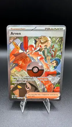 Pokemon Arven 235/091 Paldean Fates Special Illustration Rare SIR Holo TCG Card - Image 1