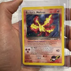 ROCKET'S MOLTRES Gym Heroes POKEMON Holo Foil Trading Card 12/132 TCG WOTC MP - Image 2