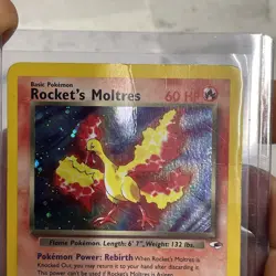 ROCKET'S MOLTRES Gym Heroes POKEMON Holo Foil Trading Card 12/132 TCG WOTC MP - Image 3