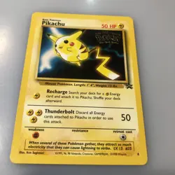 Pikachu Pokemon The First Movie Kids WB Promo 4 WoTC Black Star Stamped Card - Image 1