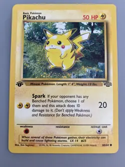 Wizards 1999 Pokemon Trading Card 1st Edition Jungle Pikachu Red Cheeks 60/64 - Image 1