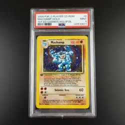 PSA 9 Machamp 8/102 Pokemon Cosmos Holofoil 2 Player CD Base Set Graded Card - Image 1