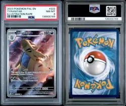 Pokemon TCG Tyranitar Scarlet & Violet Paldea Evolved Holo Card 222/193 PSA 8 - Image 2