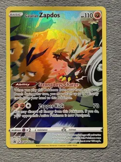 Galarian Zapdos SWSH283 Full Art Holo Black Star Promo Pokemon Card NM - Image 1