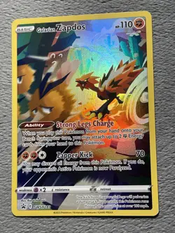 Galarian Zapdos SWSH283 Full Art Holo Black Star Promo Pokemon Card NM - Image 3