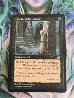 Tortured Existence LP/NM Stronghold Black Enchantment Mtg Magic English Regular - Image 1