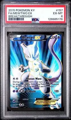 2015 POKEMON XY BREAKTHROUGH MEWTWO EX #157 FULL ART PSA 6 EX #128885176 - Image 1
