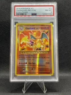 2016 POKEMON XY EVOLUTIONS #11 CHARIZARD-REVERSE FOIL PSA 8 - Image 1