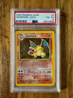 POKEMON TCG - BASE SET - CHARIZARD HOLO 4/102 - PSA 4 - Image 1