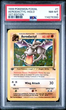 1999 Pokemon Fossil Aerodactyl 1st Edition Holo Rare #1 - Image 1