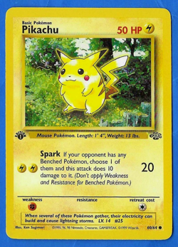 1999 Wizards Pokemon Jungle 1st Edition Pikachu 60/64 NM-MN Non-Holo - Image 1