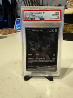 2025 POKEMON BLK EN-BLACK BOLT BLACK WHITE RARE #172 ZEKROM EX PSA 10 - Image 1