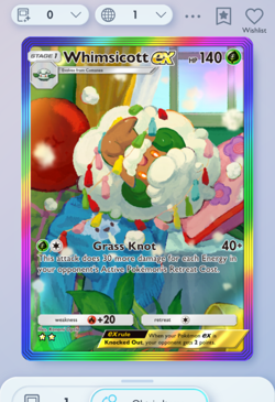 Pokemon TCG POCKET - Whimsicott Rainbow Rare 2?, Mega-Rising, English - Image 1