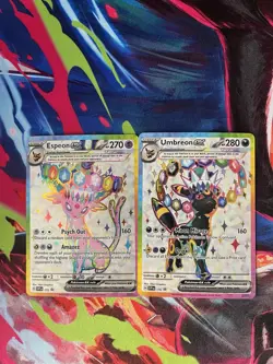 Pokemon Umbreon and Espeon Black Star Promo SVP175 SVP176 Figure Collection - Image 1