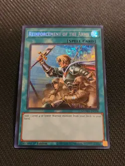 YuGiOh! Reinforcement of the Army MAMA-EN108 Secret Pharaoh Rare 1st Edition NM - Image 1