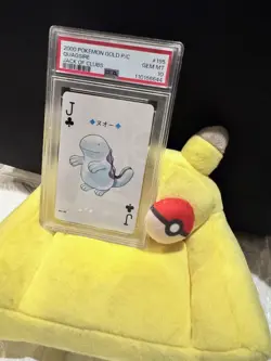 2000 POKEMON GOLD VERSION PLAYING CARDS 195 QUAGSIRE JACK OF CLUBS PSA10 - Image 3