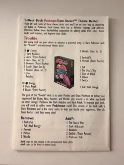 Pokemon TCG Card List- Base Set 1 & 2, Jungle Fossil & Team Rocket - Unmarked - Image 2