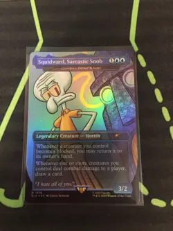 MTG Magic The Gathering Squidward, Sarcastic Snob Foil Secret Lair Commander - Image 1