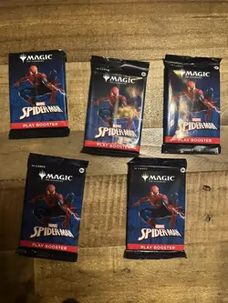 Magic MTG Spider-Man Play Booster Lot of 5 Packs New Sealed - Image 1