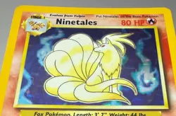 POKEMON TCG NINETALES 13/102 RARE HOLO BASE SET MODERATE PLAY - Image 3