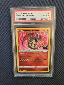 PSA 10 - Radiant Charizard 011/078 Pokemon GO Holo - Image 1