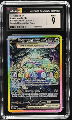 Terapagos EX 170/142 Special Illustration Rare Pokemon CGC 9 Mint *002 - Image 1