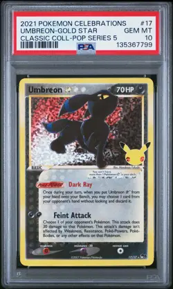 Umbreon Gold Star 17 Celebrations Classic Collection Pokemon PSA 10 *799 - Image 1