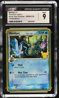 Mimikyu SWSH136 Celebrations Black Star Promos Pokemon CGC 9 Mint *087 - Image 1