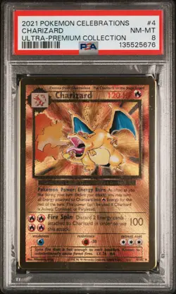 Charizard 4/102 Celebrations Upc METAL Gold Promo Pokemon PSA 8 *676 - Image 1
