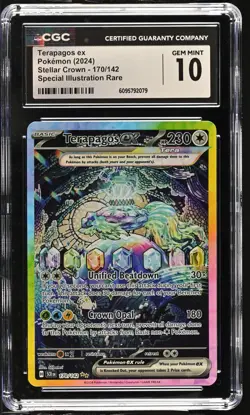 Terapagos EX 170/142 Special Illustration Rare Pokemon CGC 10 Gem Mint *079 - Image 1