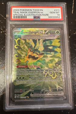 Pokemon TCG S&V Teal Mask Ogerpon EX 211 SIR Twilight Masquerade PSA 10 Gem Mint - Image 1