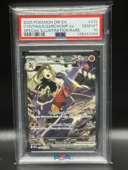 Pokemon TCG Cynthia's Garchomp EX Holo Card 232/182 Sv10: Destined Rivals PSA 10 - Image 1