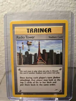 Radio Tower 95-105 Neo Destiny Non Holo Rare Card Vintage WOTC Pokemon TCG LP - Image 1