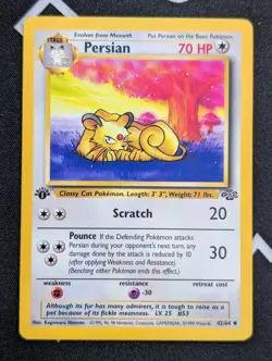 Persian - 42/64 - 1999 1st Edition Uncommon Jungle Pokemon Card LP - Image 1