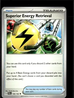 Pokemon Superior Energy Retrieval 189/193 Paldea Evolved Non Holo 4 Card Lot LP - Image 1