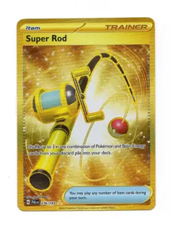 Super Rod - 276/193 - Pokemon TCG S&V Paldea Evolved Gold Hyper Rare Card - NM+ - Image 1
