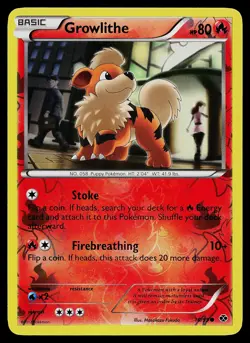 Pokemon Card - Growlithe Next Destinies 10/99 Common Reverse Holo - Image 1
