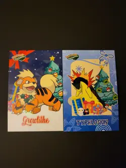 Pokemon Merry Christmas Database Growlithe Typhlosion Xmas Lot - Image 1