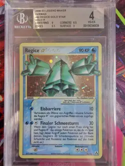 BGS 4 Regice Gold Star German EX Legend Maker 2006 Holo Pokemon - Image 2