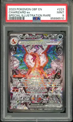2023 Pokemon Obsidian Flames 223 Charizard EX Special Rare PSA 9 Mint - Image 1