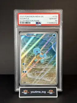 2023 Pokemon Mew En-151 Illustration Rare Squirtle #170 PSA 10 - Image 1