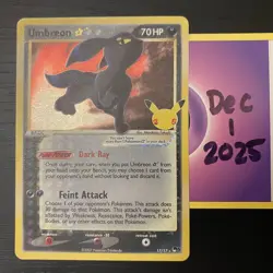 UMBREON GOLD STAR 17/17 - Pokemon Celebrations: Classic Collection - TCG NM - Image 1