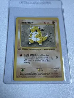 Sandshrew 1st Edition Base Set 62/102 WOTC Pokemon 1999 NM - Image 1